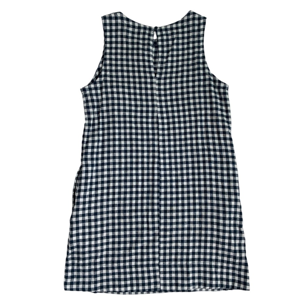 Old Navy Womens Navy Blue Gingham Linen Blend Sleeveless Mini Shift Dress M NWT - Picture 9 of 11